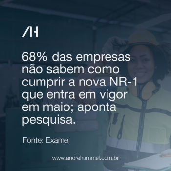 68% das empresas não sabem como cumprir a nova NR-1 que entra em vigor em maio; aponta pesquisa